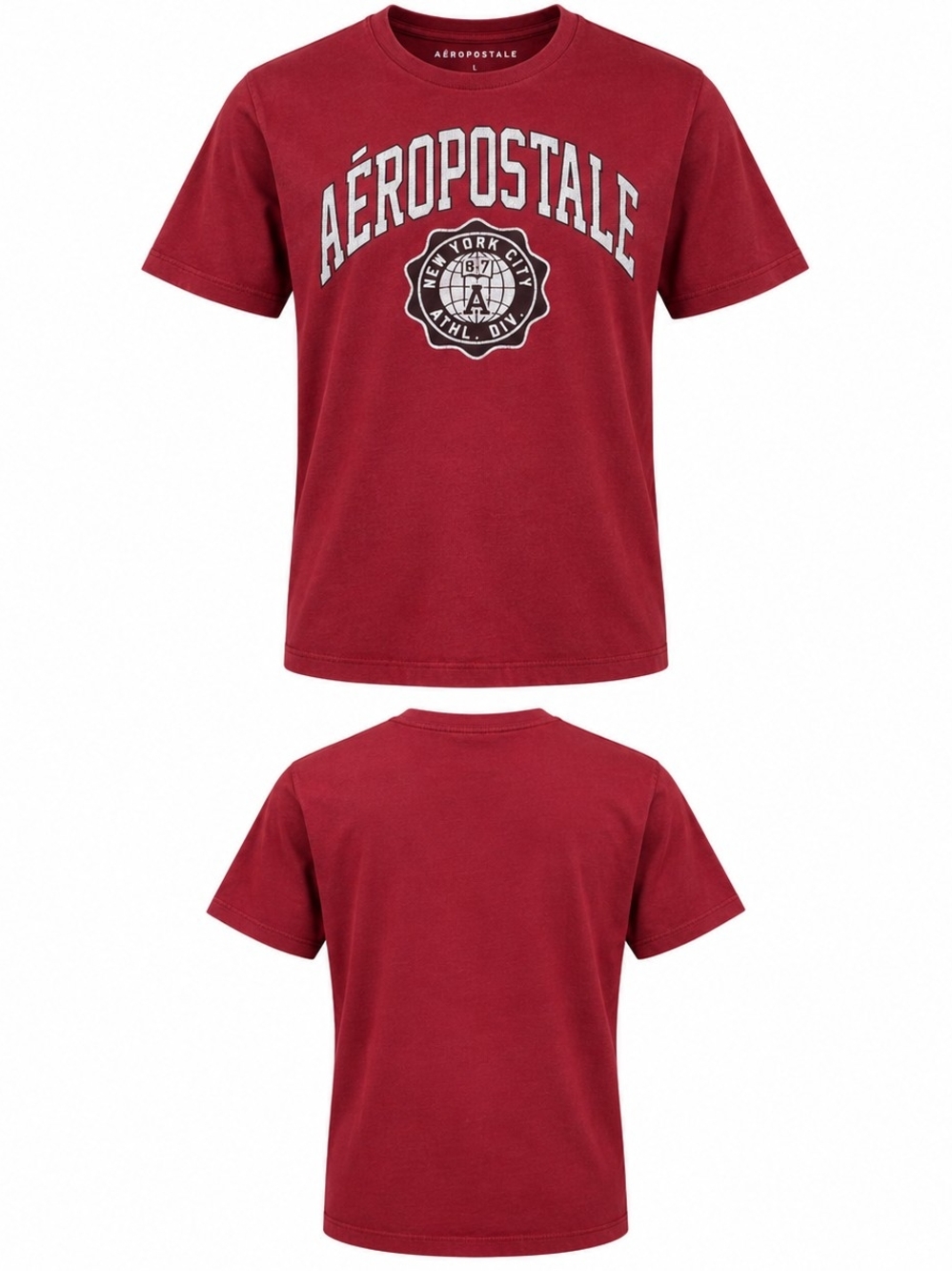 Aeropostale Mens Burgundy Graphic Logo Tee Size Large Casual Comfy